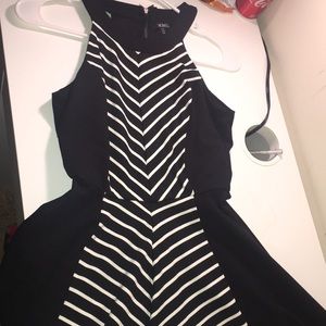 Aline Black and White Skater Dress